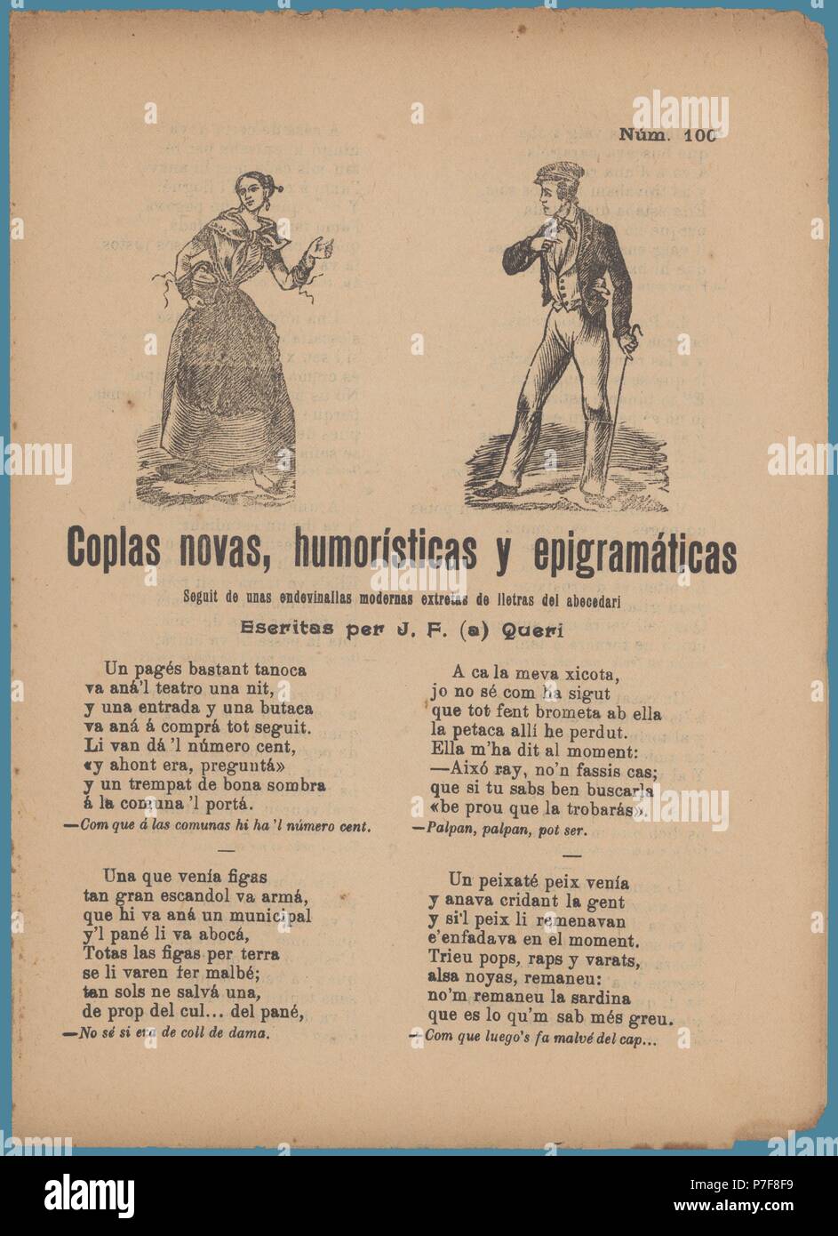 Literatura De Cordel Coplas Novas Humoristicas Y Epigramaticas Acertijos Populares Barcelona Anos 10 Stock Photo Alamy