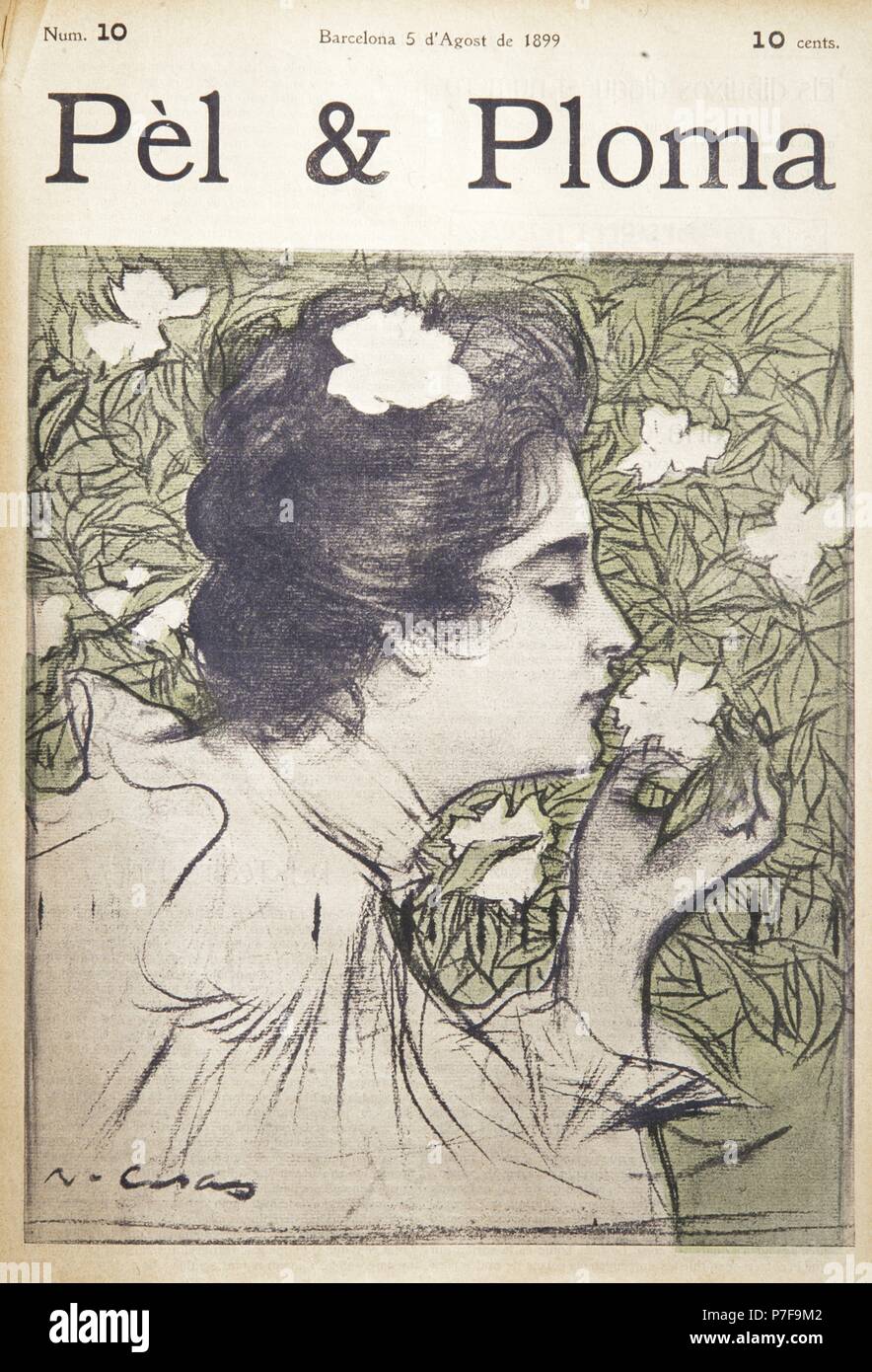 PORTADA DE LA REVISTA PEL I PLOMA, Nº 10, 5 DE AGOSTO DE 1899. Museum: Barcelona. Stock Photo