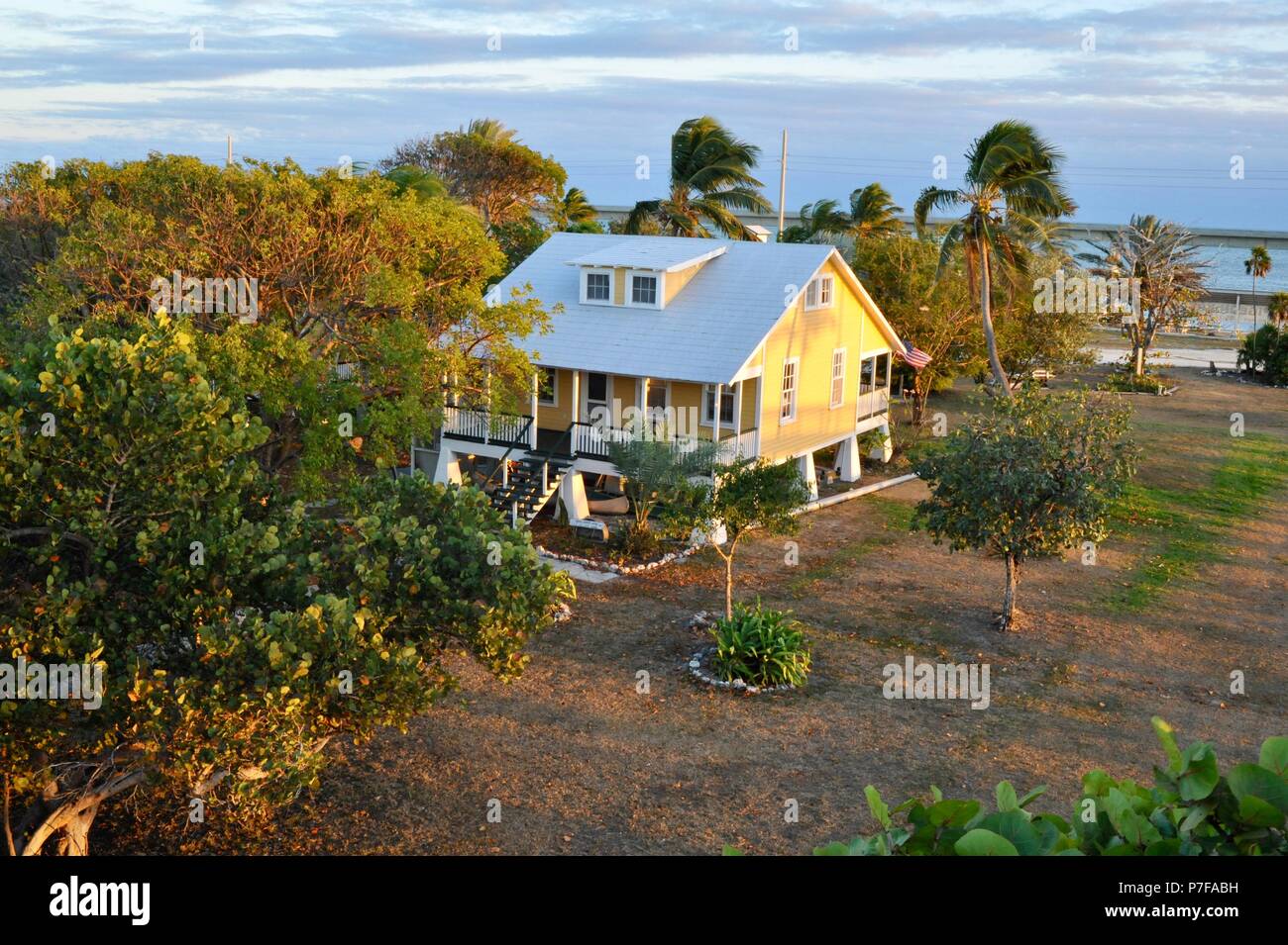 A traditional, restored conch house on isolated Pigeon Key, reachable
