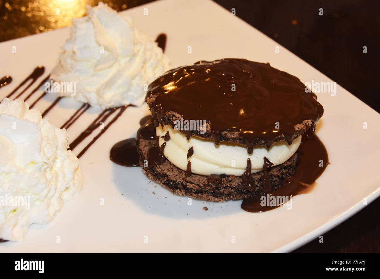 Chocolate Vanilla dessert Stock Photo