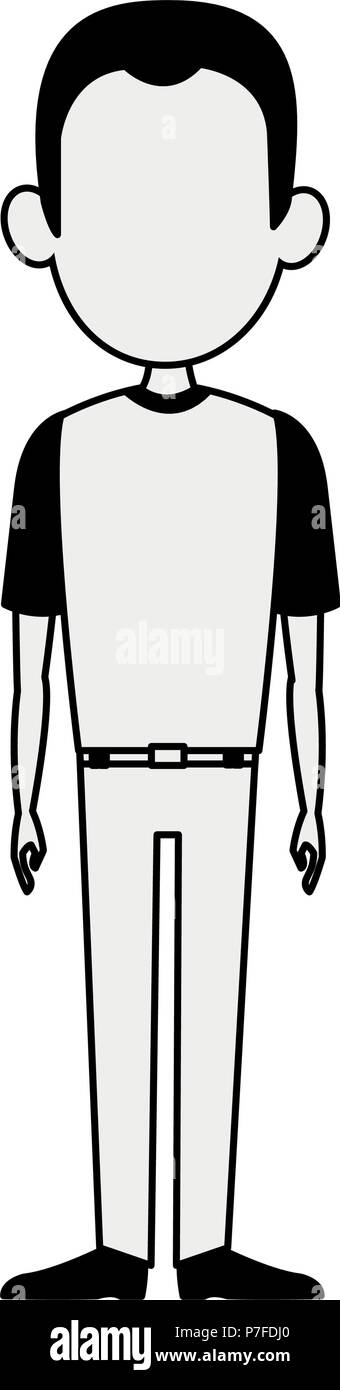 Man cartoon isolated in black and white Stock Vector Image & Art - Alamy