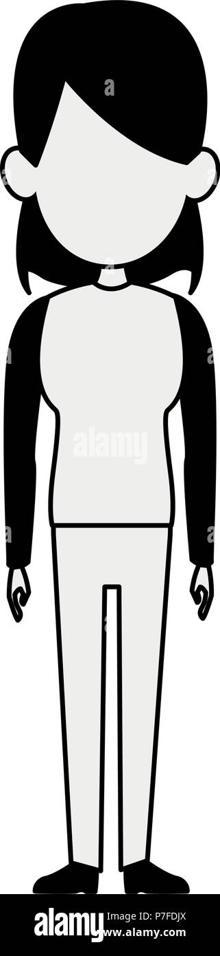 Woman cartoon isolated in black and white Stock Vector Image & Art - Alamy