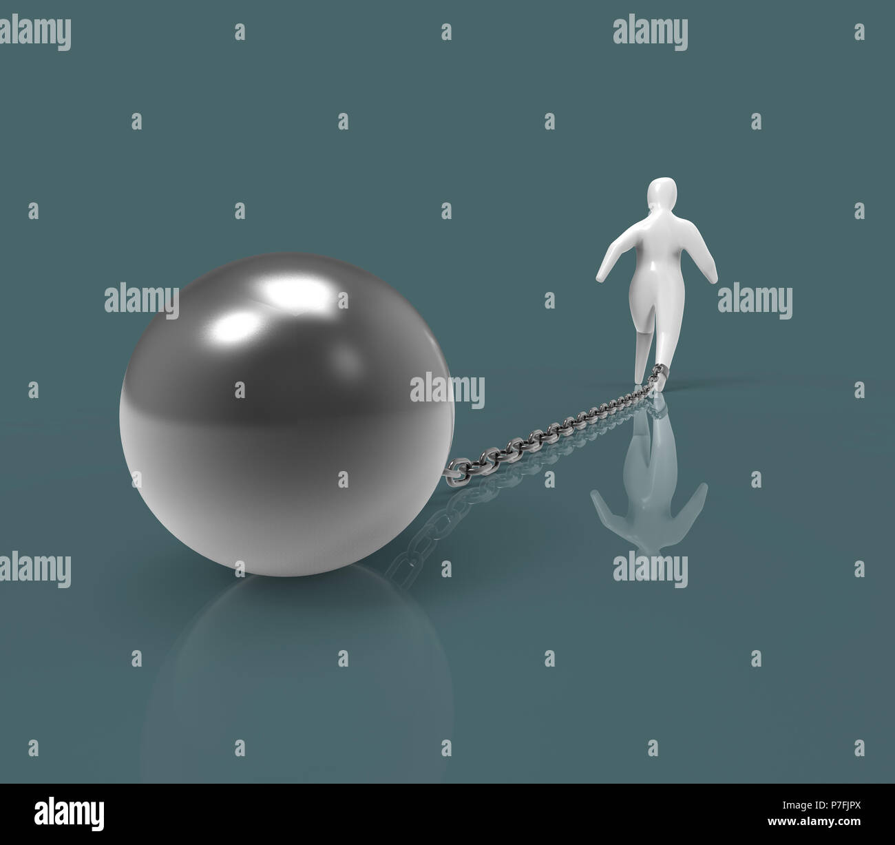 Chain and ball 3D Illustration Stock Photo Alamy