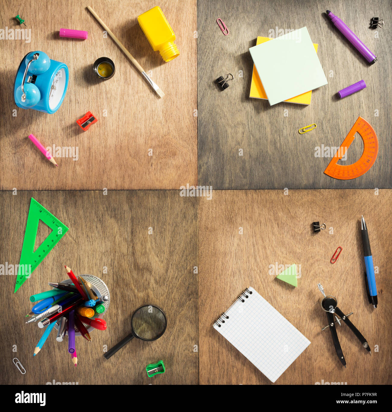 Office And School Supplies Isolated At White Background Stock Photo - Alamy