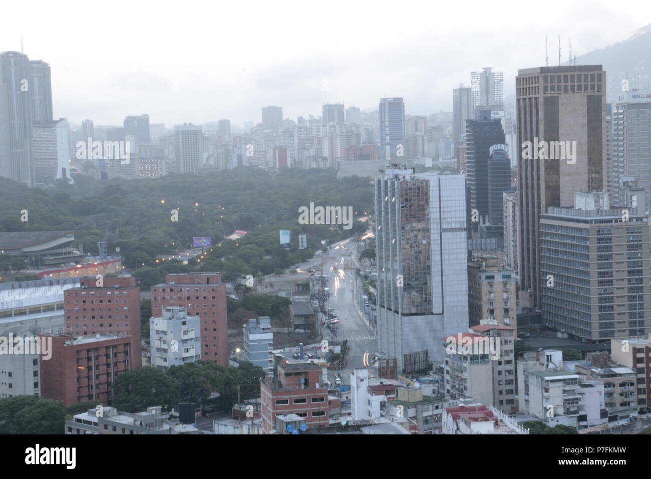 Sabana Grande Caracas Business District from CitiBank Tower (El Recreo Shopping Mall, Centro Comercial El Recreo). Vicente Quintero Marcos Kirschstein Stock Photo