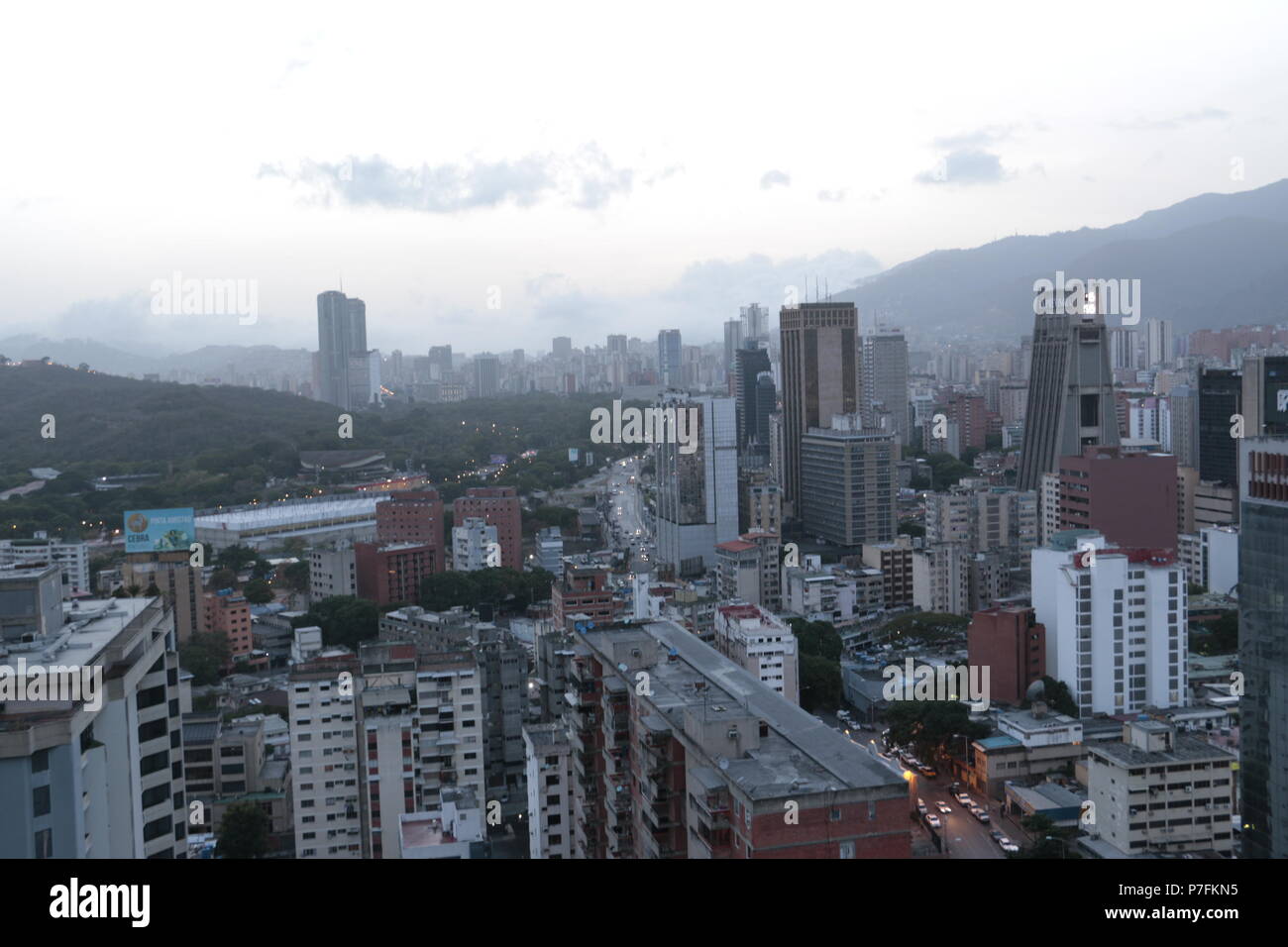 Sabana Grande Caracas Business District from CitiBank Tower (El Recreo Shopping Mall, Centro Comercial El Recreo). Vicente Quintero Marcos Kirschstein Stock Photo