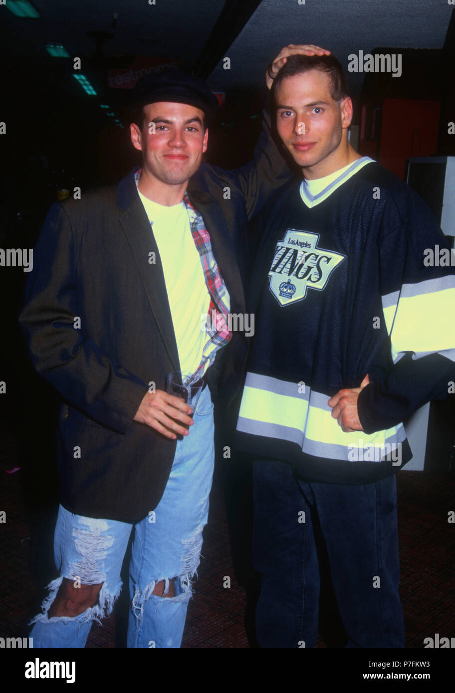 LOS ANGELES, CA - JANUARY 24: (EXCLUSIVE COVERAGE) (L-R) Actor Shon  Greenblatt and Rick Salomon attend Christian Bale's 18th Birthday Party  Celebration on January 24, 1992 in Los Angeles, California. Photo by