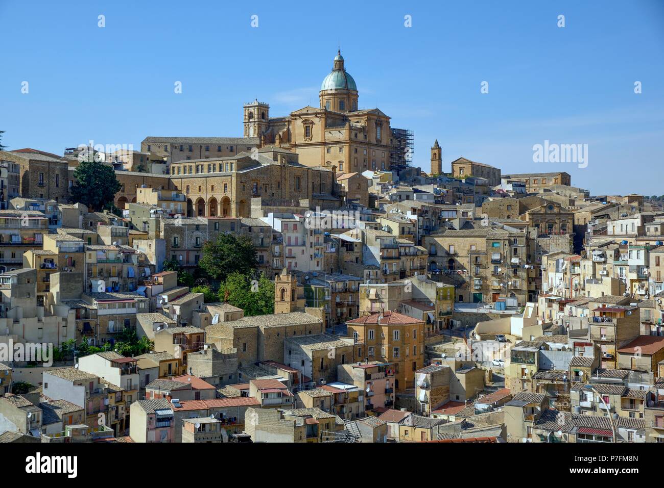 City view, Piazza Armerina, Province of Enna, Sicily, Italy Stock Photo