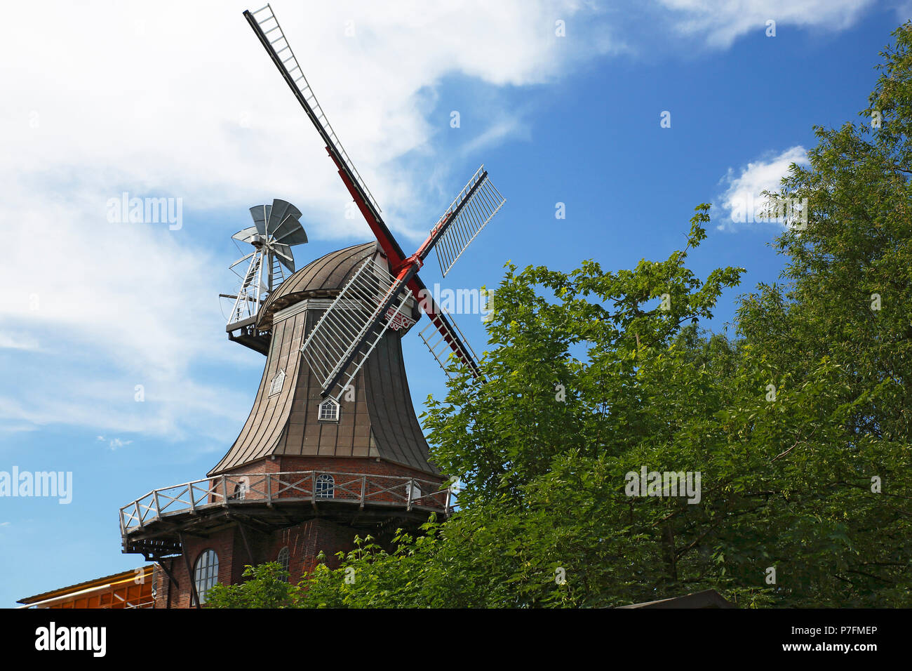 Wehbers Mühle, Windmill, Galerieholländer, Niedersächsische Mühlenstraße, Himmelpforten, Lower Saxony, Germany Stock Photo