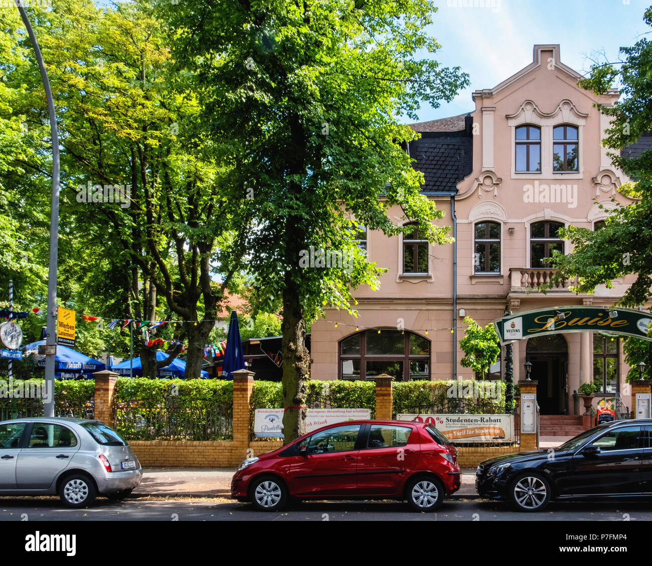 Berlin-Dahlem.Luise German Restaurant & beer garden in traditional old house in Königin-Luise-Straße Stock Photo