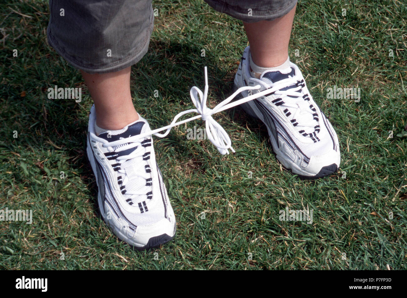 Shoelaces knotted, Berlin, Germany Stock Photo Alamy