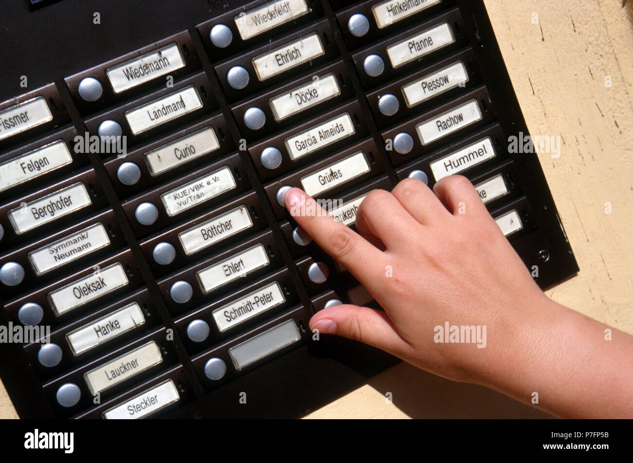 Large bell sign, Berlin, Germany Stock Photo