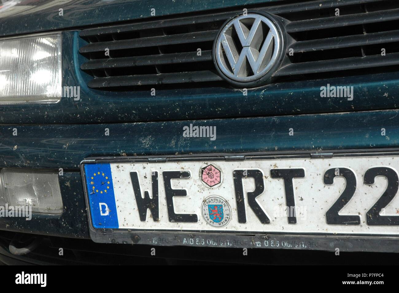 Number plate Wert, Germany Stock Photo