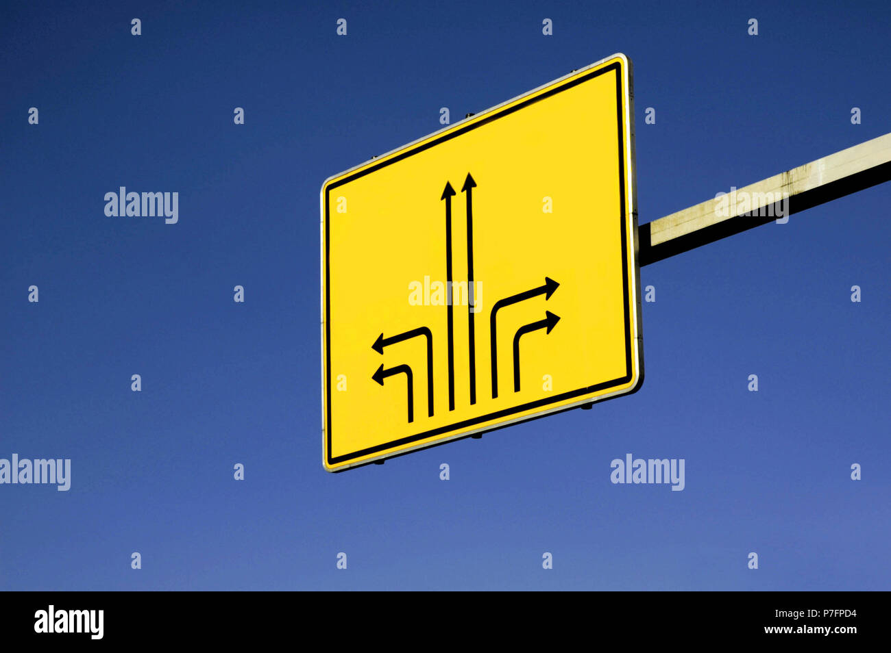 Orientation, disorientation, direction, useless traffic sign, Germany Stock Photo