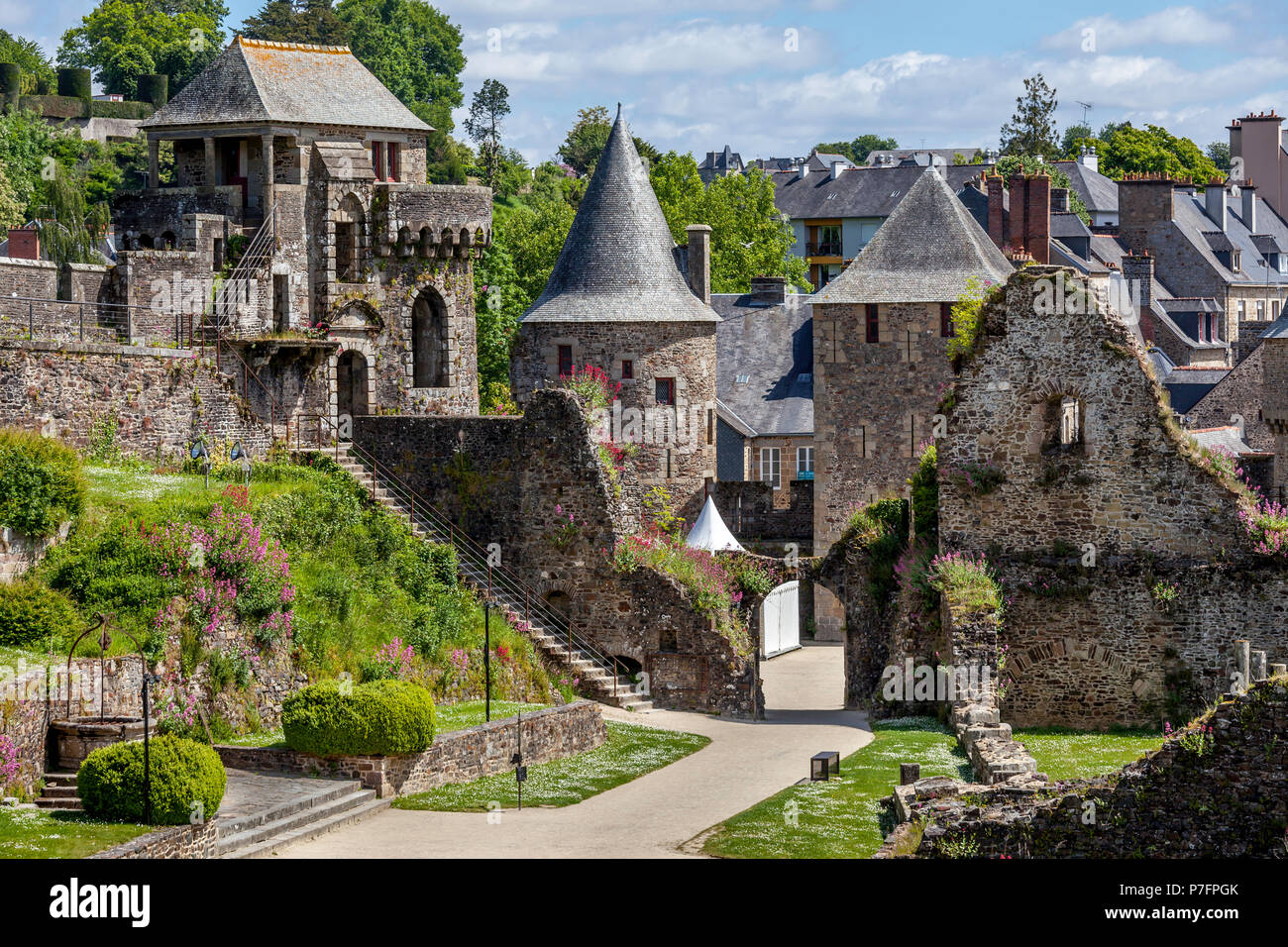 Fortified town of Fougeres Brittany France Stock Photo ...