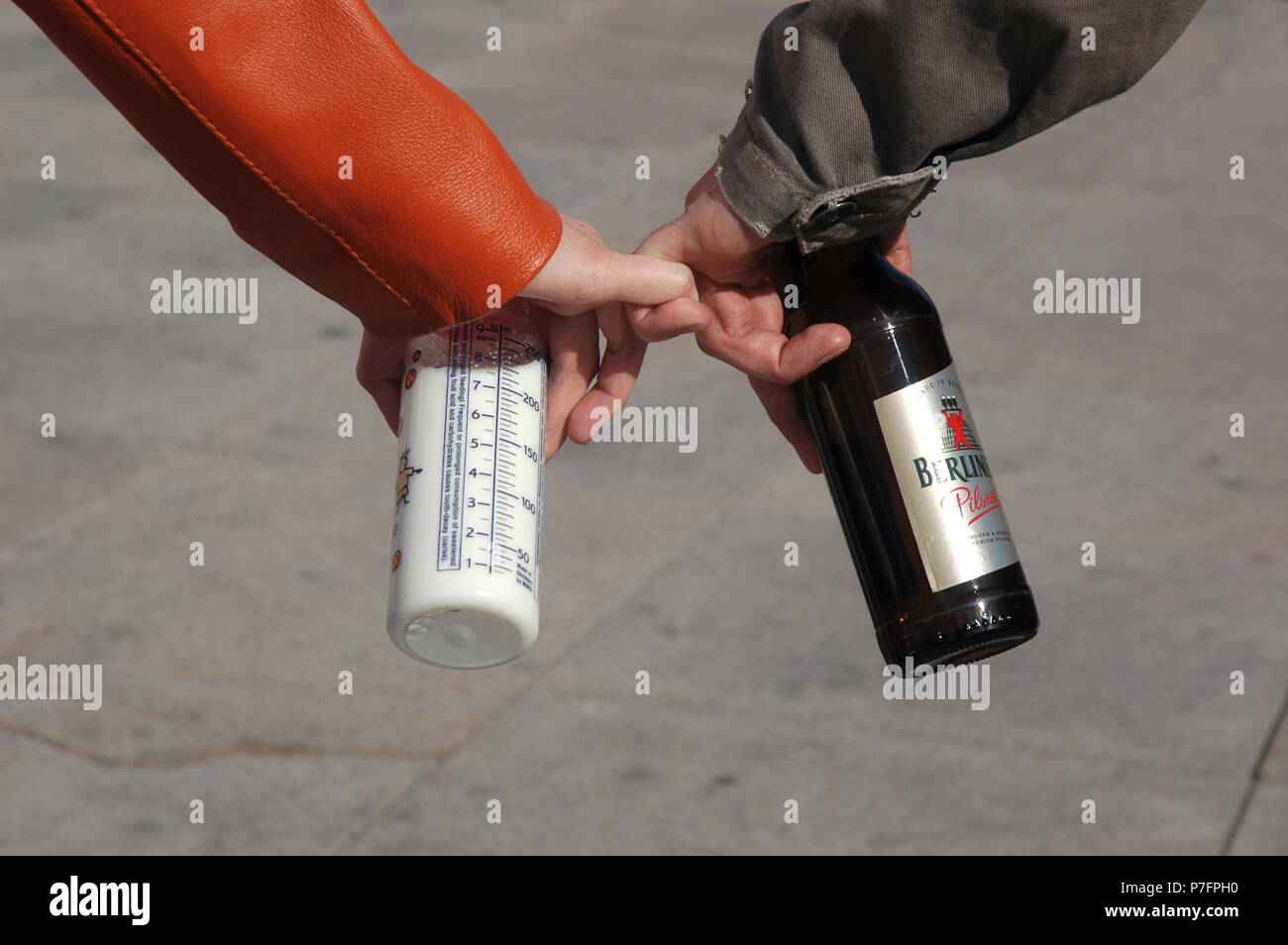 beer bottle with baby nipple