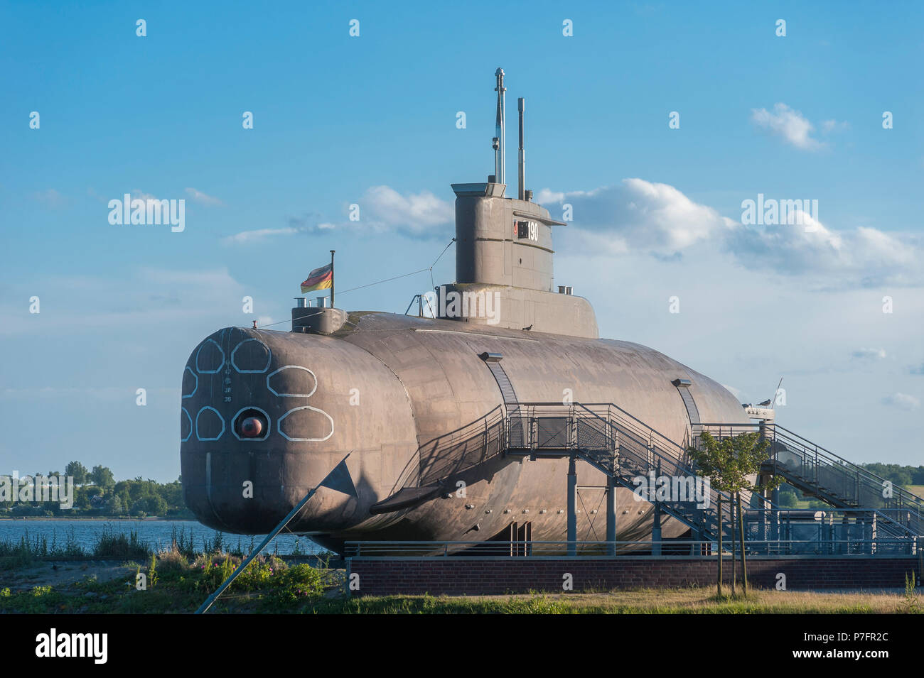 U11 submarine in the submarine museum at Burg inland lake, Burg district Burgstaaken, Fehmarn, Baltic Sea, Schleswig-Holstein Stock Photo