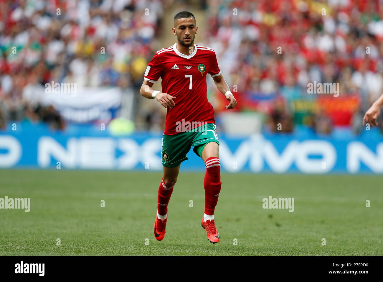 Moscow, Russia. 20th June, 2018. Hakim Ziyach (MAR) Football/Soccer : FIFA World Cup Russia 2018 match between Portugal 1-0 Morocco at the Luzhniki Stadium in Moscow, Russia . Credit: Mutsu KAWAMORI/AFLO/Alamy Live News Stock Photo
