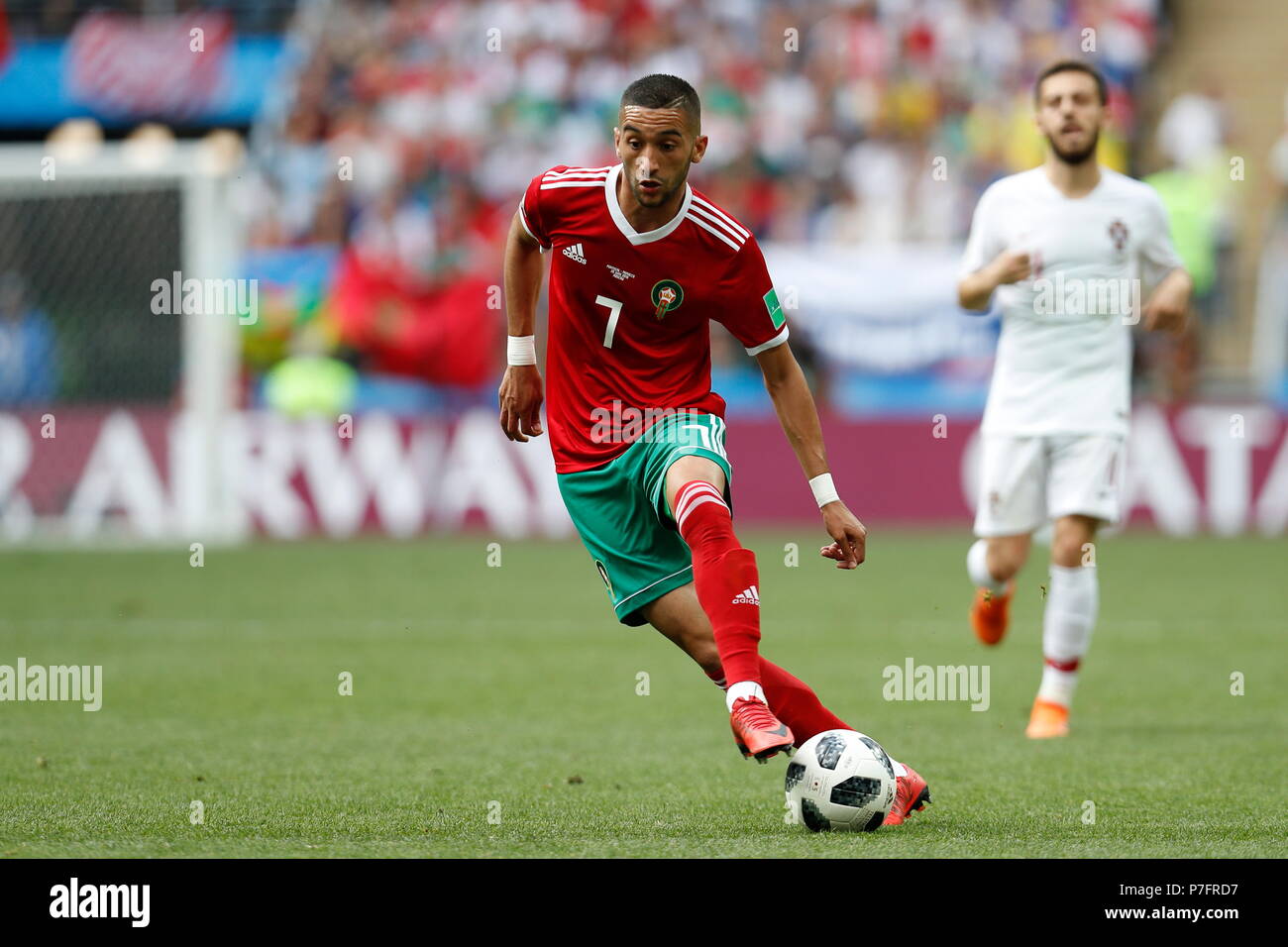 Moscow, Russia. 20th June, 2018. Hakim Ziyach (MAR) Football/Soccer : FIFA World Cup Russia 2018 match between Portugal 1-0 Morocco at the Luzhniki Stadium in Moscow, Russia . Credit: Mutsu KAWAMORI/AFLO/Alamy Live News Stock Photo