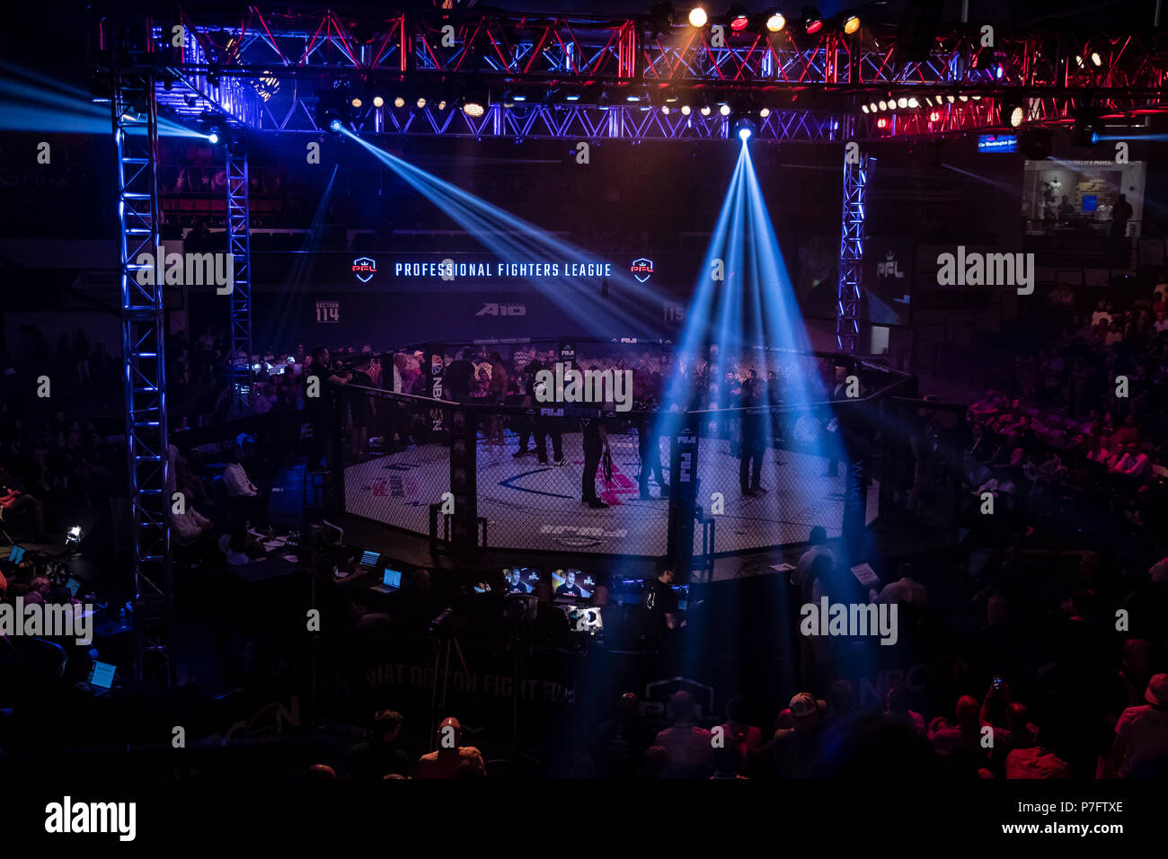 Columbia. 05th July, 2018. A general view of the venue prior to the welterweight fight between Jake Shields and Ray Cooper III at the Charles E. Smith Center at George Washington University in Washington, District of Columbia. Scott Taetsch/CSM/Alamy Live News Stock Photo