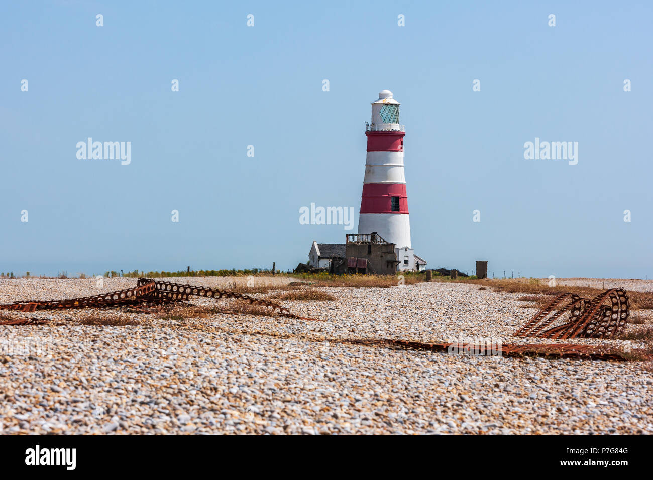 view of lighthouse at orford ness suffolk uk Stock Photo