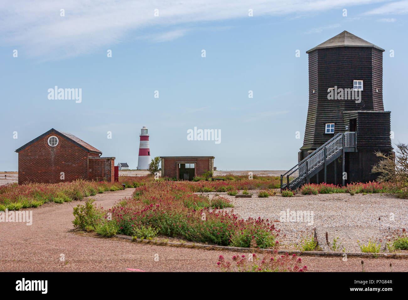 The Orfordness Rotating Wireless Beacon, known simply as the Orfordness Beacon or sometimes the Black Beacon, was an early radio navigation system Stock Photo
