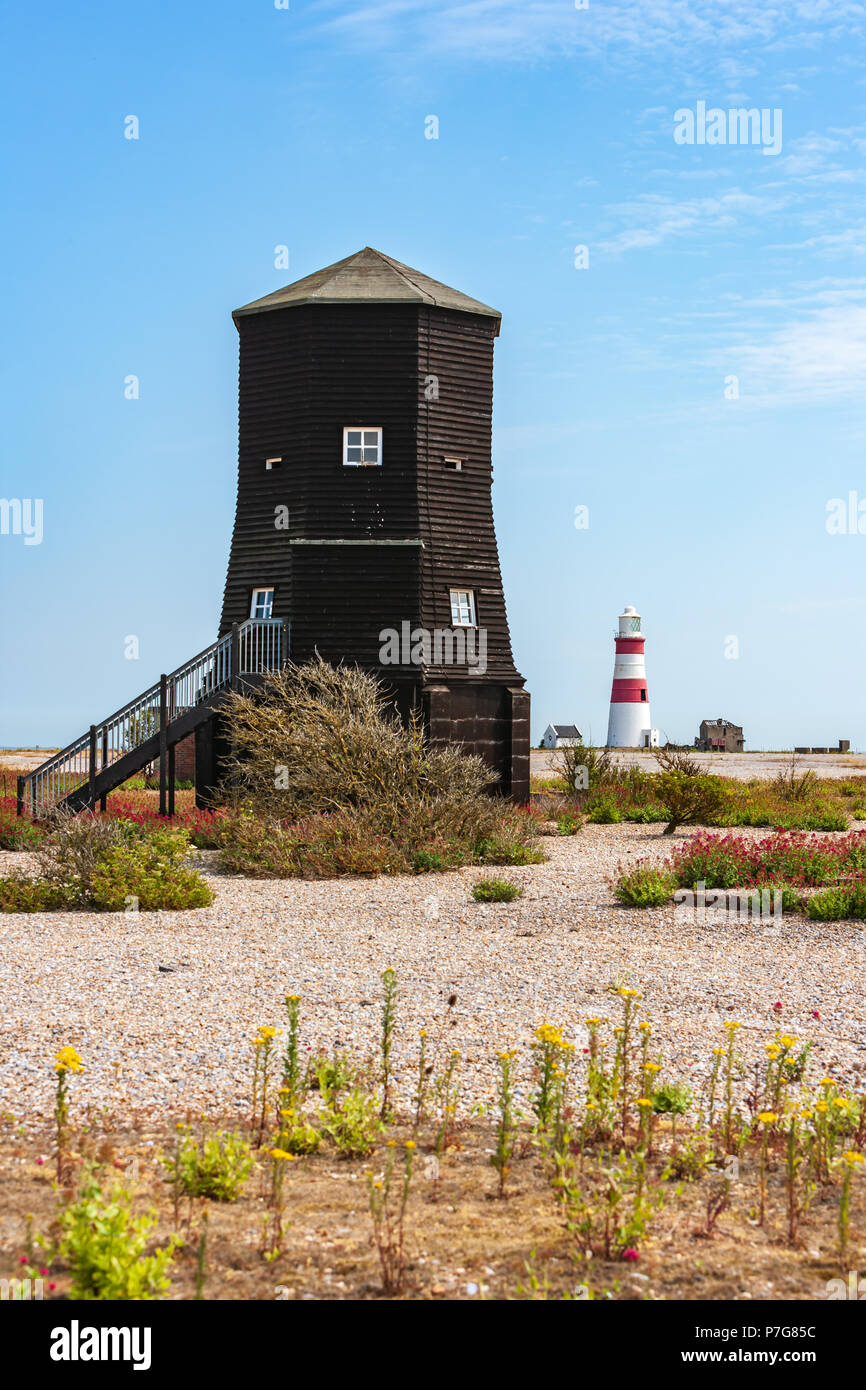 The Orfordness Rotating Wireless Beacon, known simply as the Orfordness Beacon or sometimes the Black Beacon, was an early radio navigation system Stock Photo