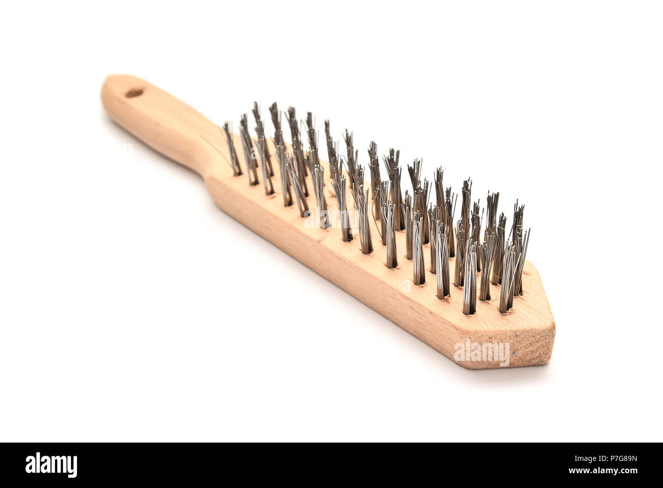 a metal brush isolated on white background Stock Photo