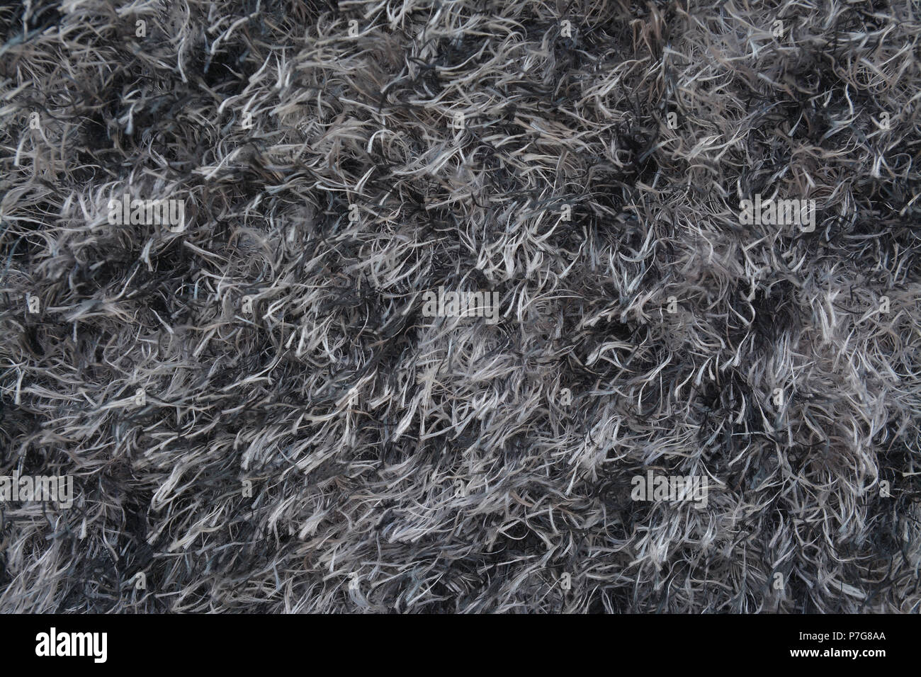 close-up of an artificial grey fur texture Stock Photo