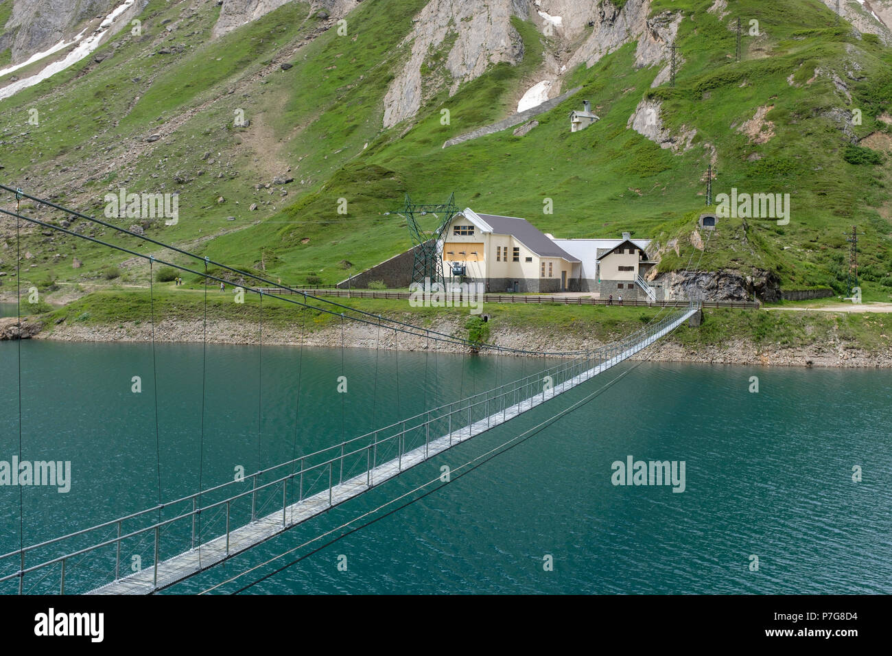 Lake of Morasco, located in Piedmonte, Italy at 1815m above the sea level. Stock Photo