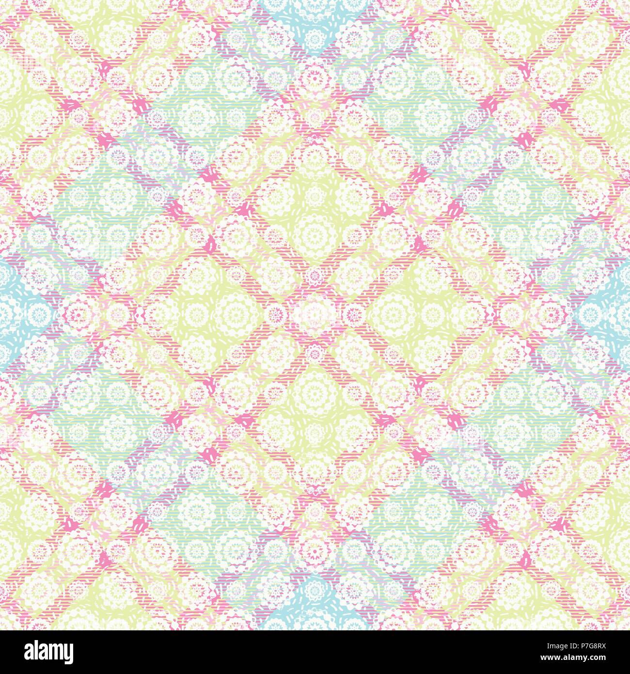 Abstract plaid pastel vector seamless pattern background 1 Stock Vector
