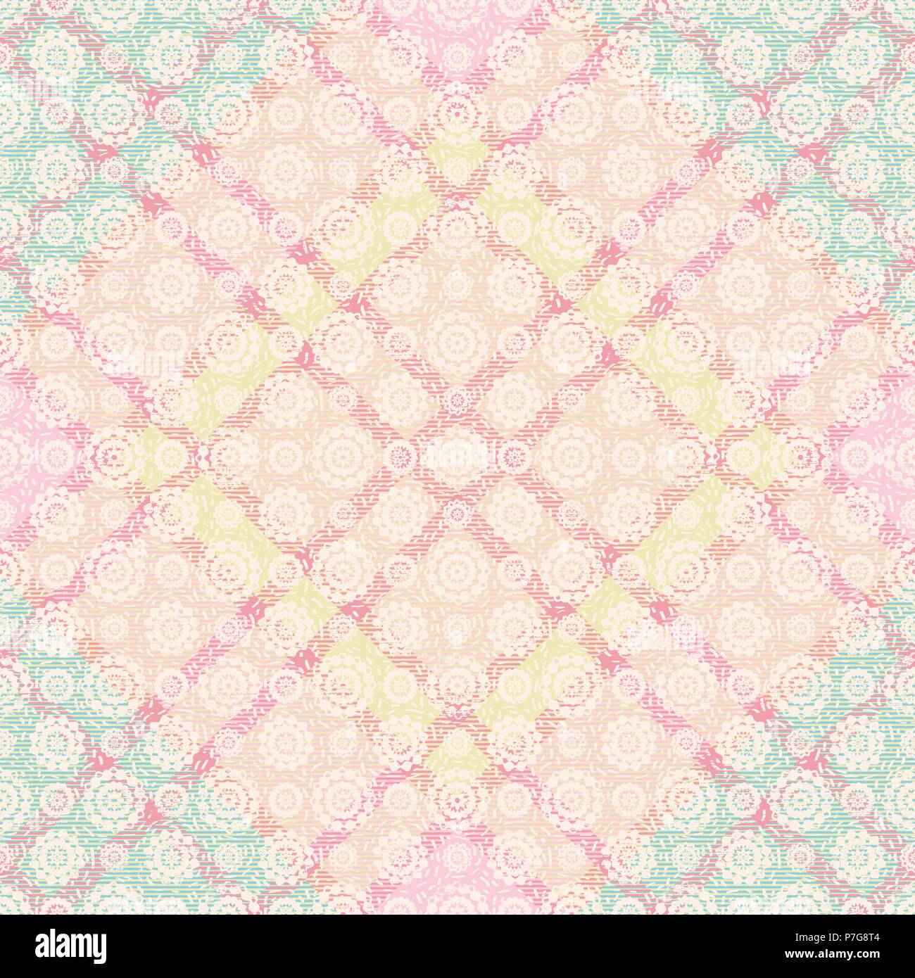 Abstract plaid pastel vector seamless pattern background 2 Stock Vector