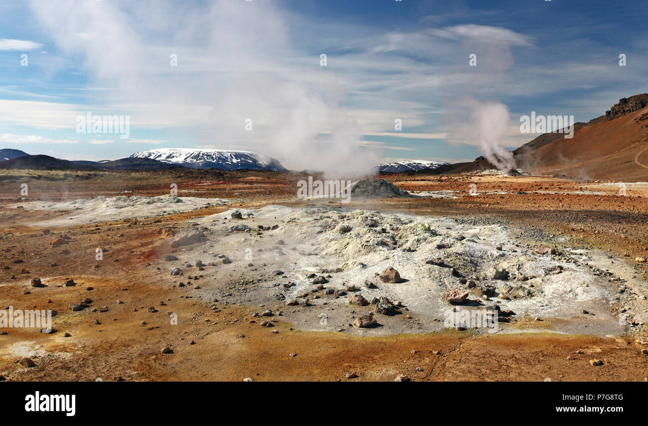 Iceland, Volcanic landscape Namafjall Stock Photo