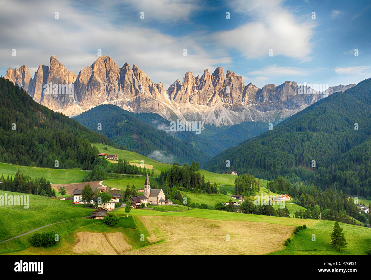 Amazing Funes valley in Dolomites, Italy Stock Photo Alamy