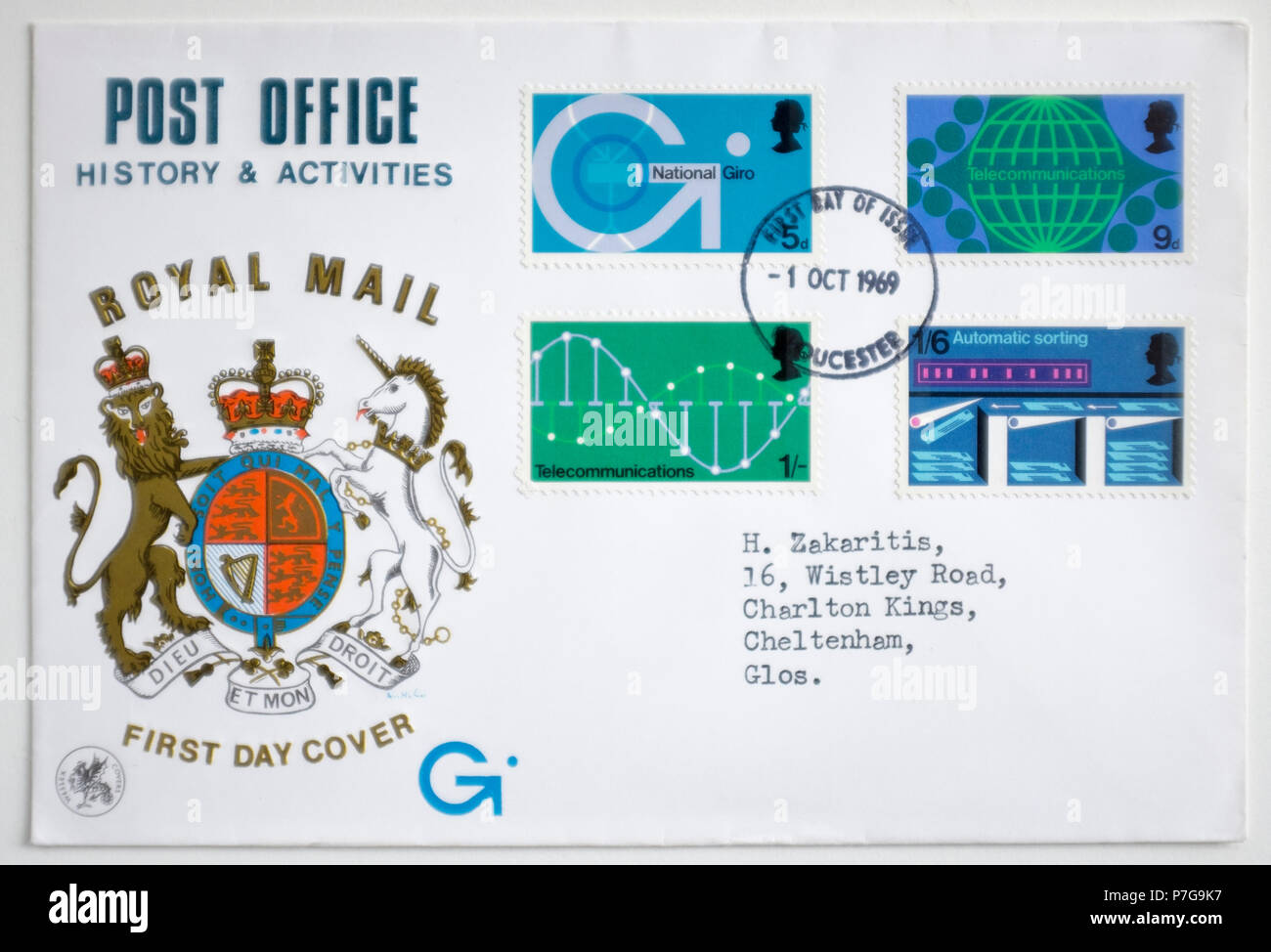Vintage British Post Office Royal Mail First Day Cover Stamps Post