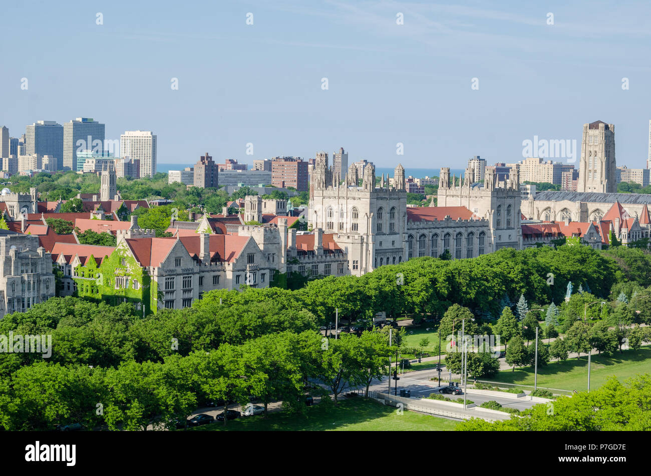 Aerial view of the University of Chicago campus Stock Photo Alamy