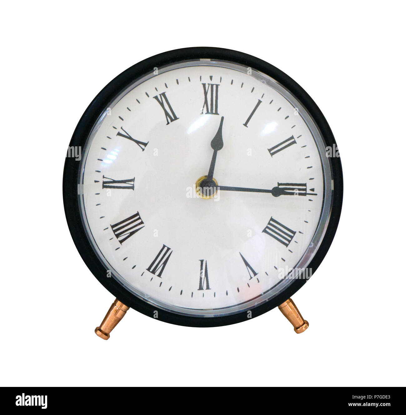 vintage alarm clock isolated on a white background Stock Photo - Alamy