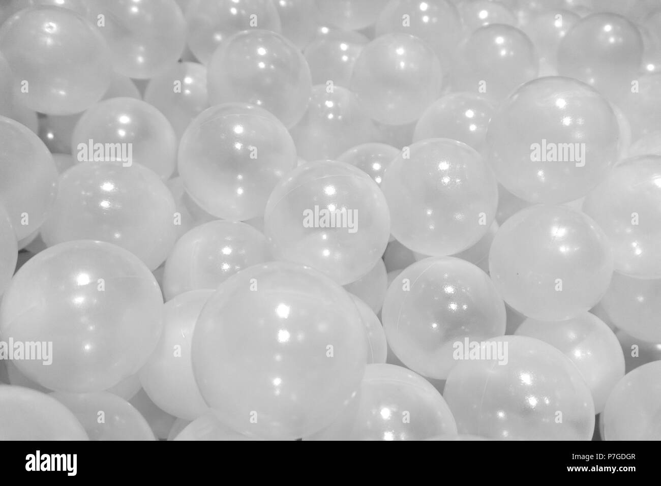 Many lots of white plastic ball or transparent bubble ball background