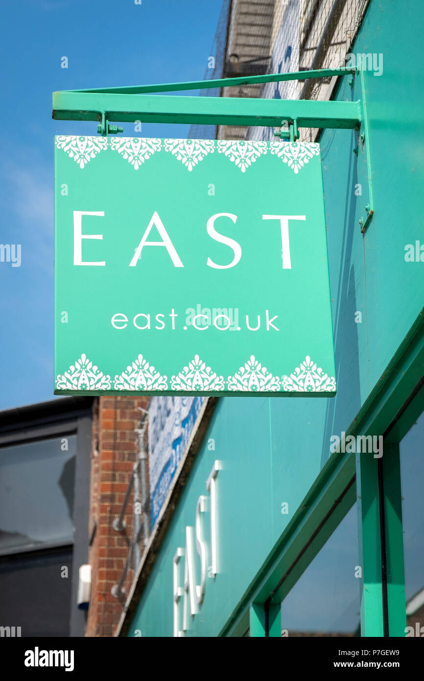 East clothing store sign Stock Photo