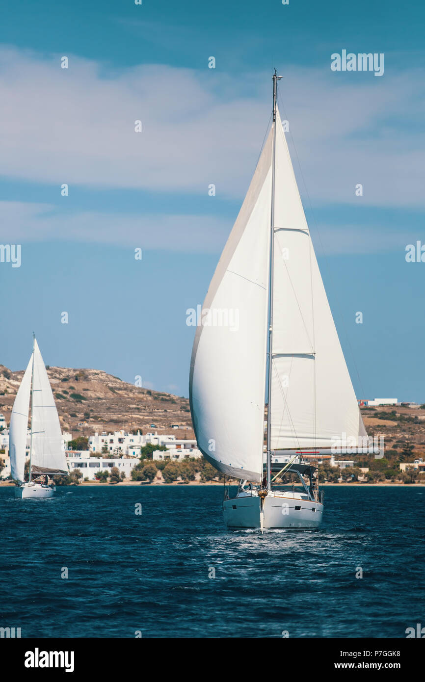 Sailing yachts during a regatta in the Aegean sea Stock Photo - Alamy