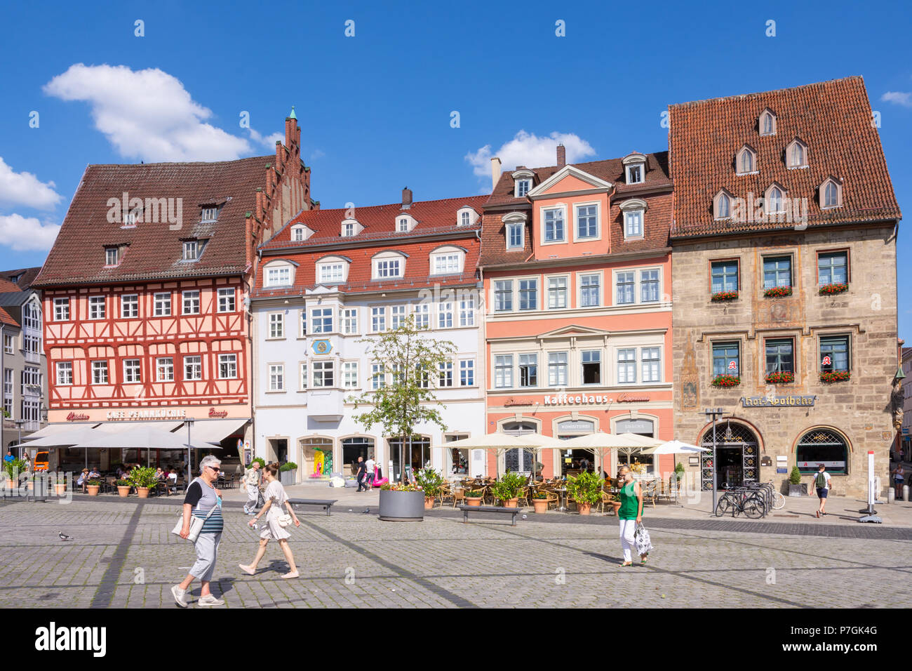 COBURG, GERMANY - JUNE 20: People the historic marketplace of Coburg, Germany on June 20, 2018. Stock Photo