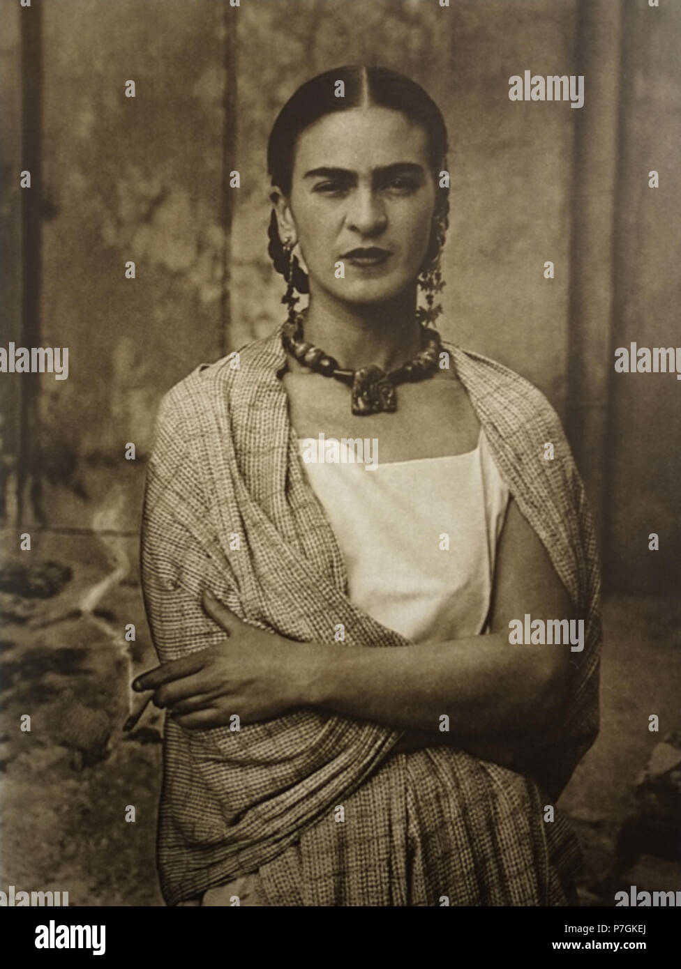 English: Portrait of Mexican painter, Frida Kahlo. 1932 164 Frida Kahlo, by Guillermo Kahlo 3 Stock Photo