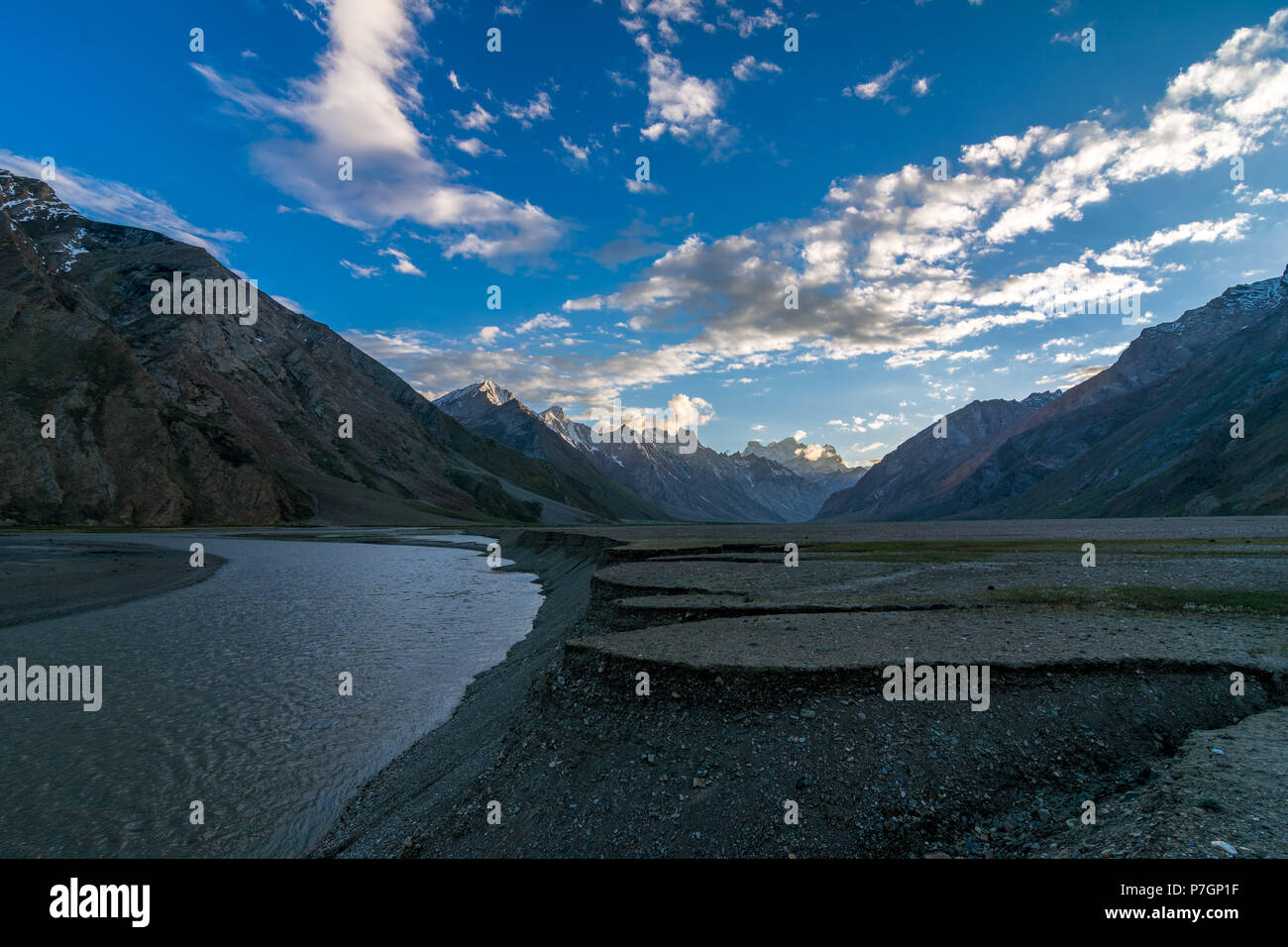 River in Suru Valley of Ladakh, Jammu and Kashmir Stock Photo