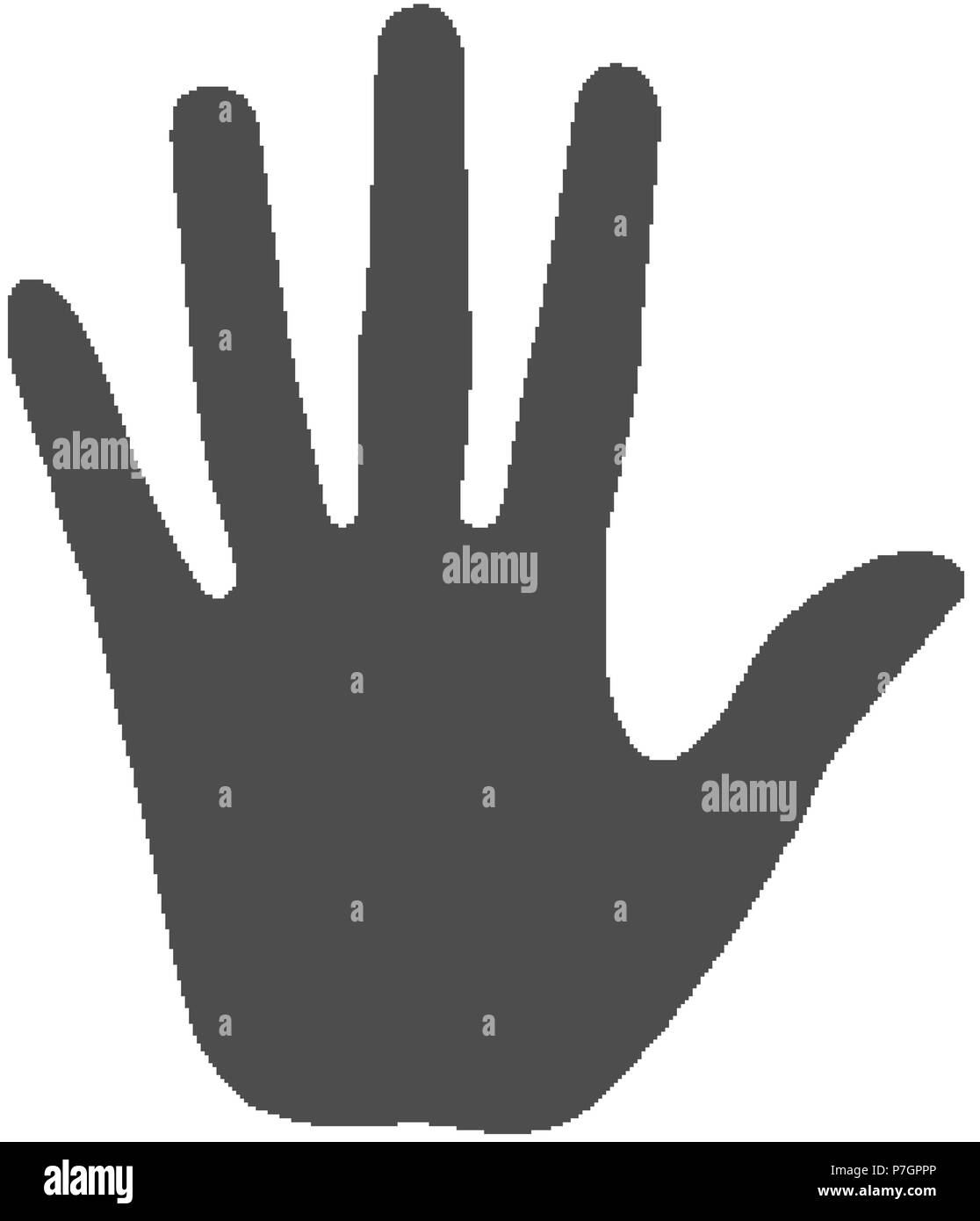 Flat of the hand illustration. Open adult palm icon Stock Vector