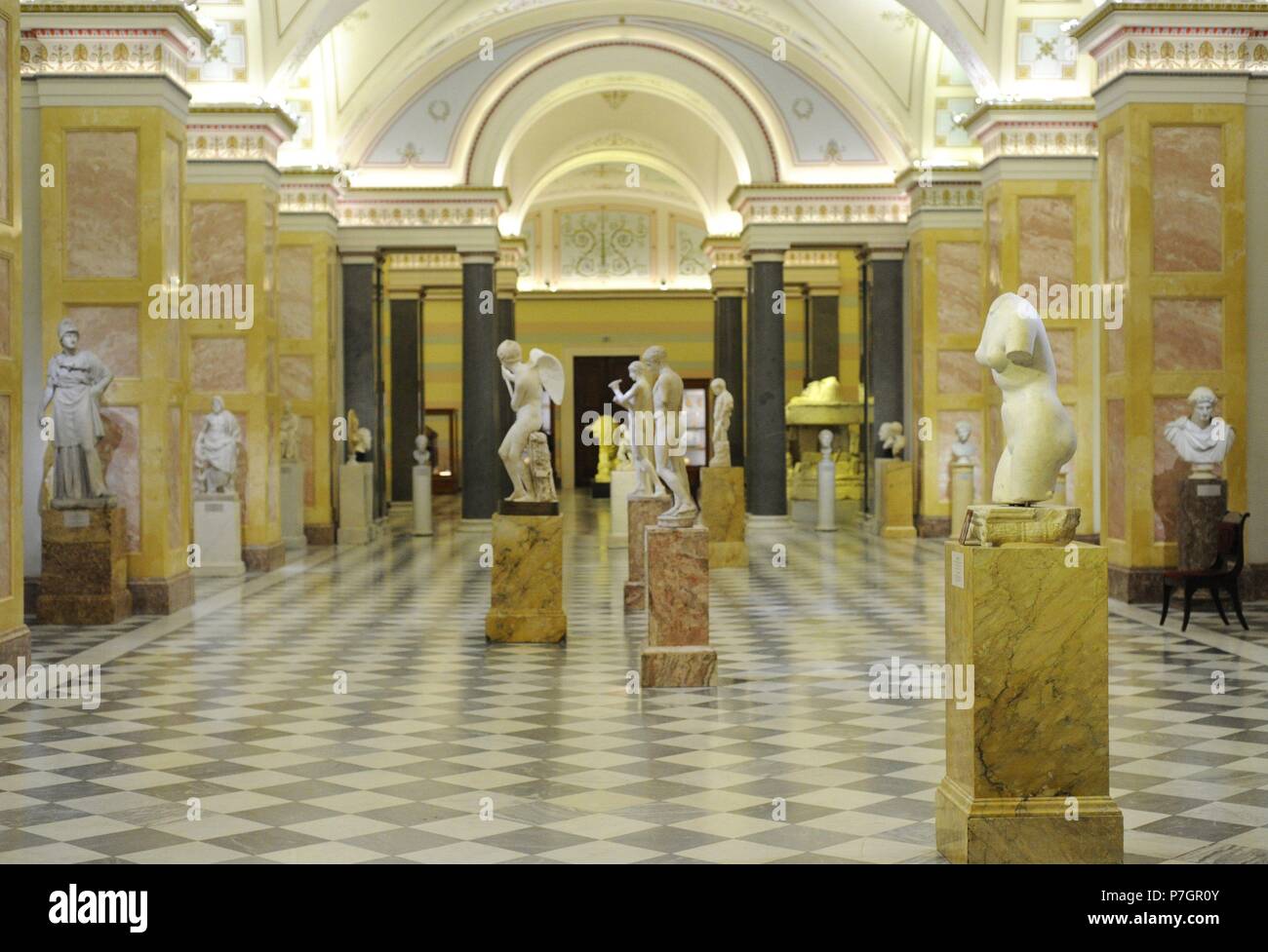 The State Hermitage Museum. Collection of Classical Antiquities. Statues hall. Saint Petersburg. Russia. Stock Photo