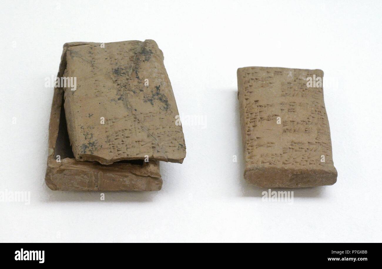 Sumer. Mesopotamia. Near East. Legal and administrative document in sumerian and akkadian language. Babylonia. Beginning of the 2nd Millennium B.C. The State Hermitage Museum. Saint Petersburg. Russia. Stock Photo