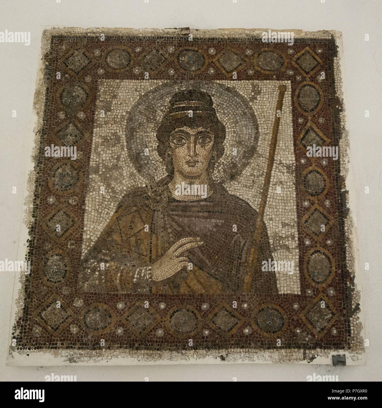 Dama de Cartago. Mosaico que representa la ciudad de Cartago del siglo