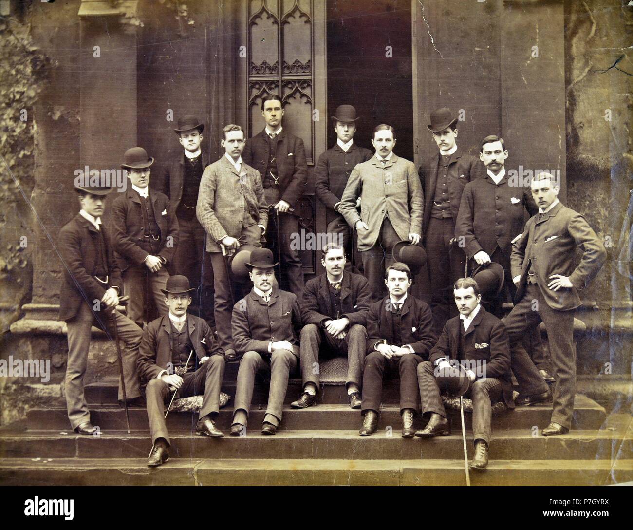 [Retrato de un grupo de jóvenes caballeros, ingleses]. Stock Photo