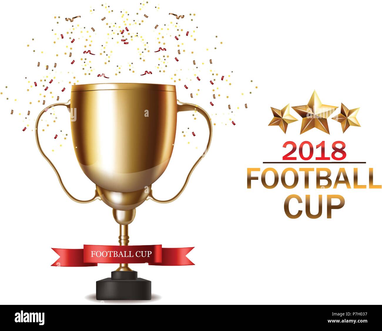 Golden Cup Vector Realistic Football Finals Competition Mock Up