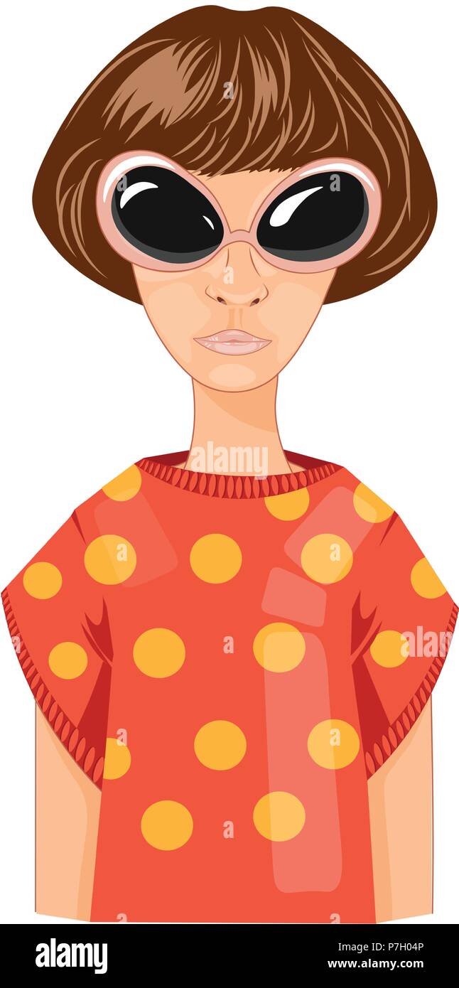 Modern woman with short hair Vector cartoon illustration Stock Vector Image  & Art - Alamy